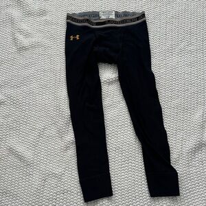 Under Armour Kids Navy Leggings with Gold Logo